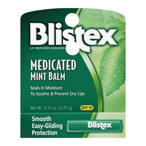 Blistex Medicated Mint Balm SPF 15 0.15 oz ( Pack of 5 )