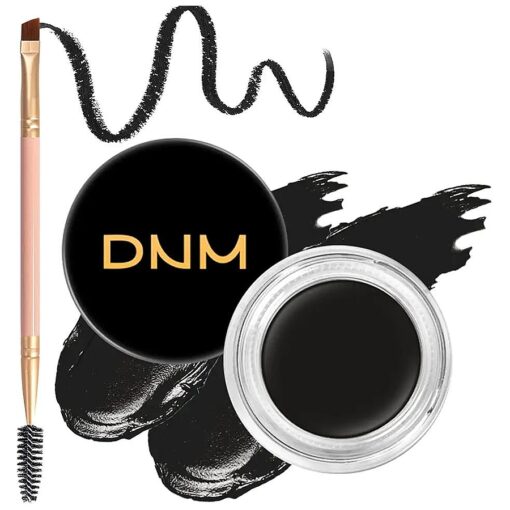 Eyebrow Pomade Kit with Dual-ended Eyebrow Brush, Water and Stain Resistant High Pigment Brow Pomade, Corrects Brow Imperfections for Natural Long-lasting Brow Shapes Brow Makeup ( 11 # Black )