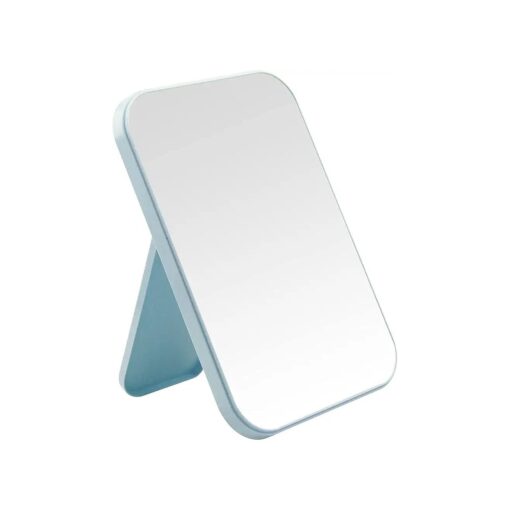 8-Inch Desktop Makeup Mirror, Portable Princess Mirror, Table Desk Wall Hanging Dual-Purpose Square Mirror Blue