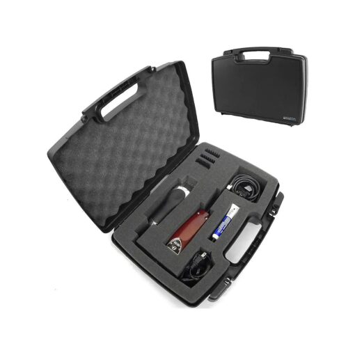 CASEMATIX Hard Shell Barber Case Clippers Travel Organizer and Foam Barber Bag for Clipper, Buzzer, Trimmer and Supplies Compatible with Oster Classic 76, Andis Cordless, Blades, Scissors, Case Only