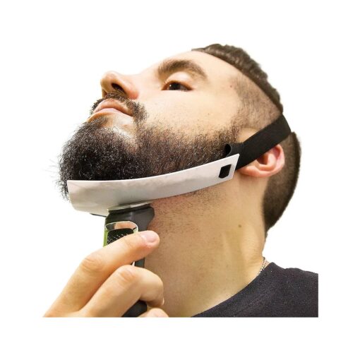 Aberlite FlexShaper 2.0 - Beard Shaper Neckline Guide - Hands-Free & Flexible - The Ultimate Neckline Beard Shaping Template - Beard Trimmer Tool - Lineup Stencil Kit beard liner tool outliner ( White )