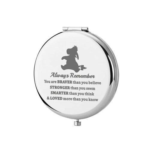 KEYCHIN Eeyore Pocket Mirror Eeyore Fans Gift You Are Braver Stronger Smarter Than You Think Compact Mirror For Women Girls