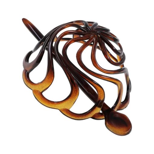 Camila Paris CP16 French Hair Bun Clip Maker Cover Cap Holder, Tortoise Shell, Round Dome Bun Hair Clip for Women Hair Updo, Styling Hair Bun Accessories for Women, No Slip and Durable, Made in France