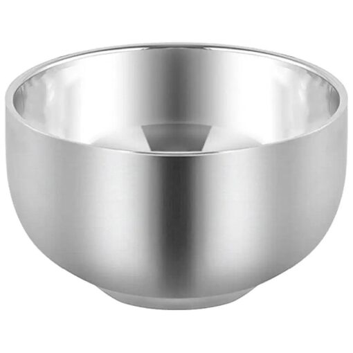 Akstore Men 's Durable Shave Soap Cup Stainless Steel Heat Insulation Smooth Shaving Mug Bowl ( Medium )