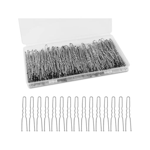 U Shaped Hair Pins, 240 pieces Silver Hair Pins for Bun U Pins Silver U Bobby Pins for Updos Hair Grip Bulk with Storage Box, 2.4inch