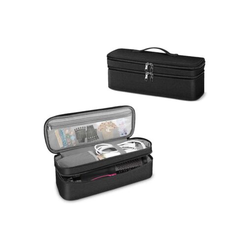 SITHON Double-Layer Travel Carrying Case for Shark FlexStyle/SmoothStyle, Water Resistant Storage Organizer Bag for Airwrap Styler, Also for Revlon One-Step Hair Dryer ( Bag Only ) ( Black )