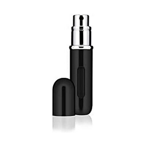 Travalo Classic HD Perfume Atomizer | Genie-S TSA Approved Travel Perfume Bottle Refillable | Reusable Airtight Easy-Fill Mini Pump Sprayer | Lightweight Elegant Design w/Volume Window | Black 0.17oz