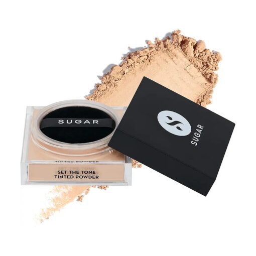 Sugar Cosmetics Set The Tone Tinted Powder15 Cappuccino ( Light-Medium ) Long-Lasting, Oil-Controlling, Smooth Application