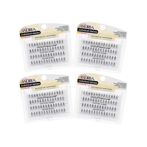 Andrea Knotted Flares False Lashes Medium - Black, 4 Pack