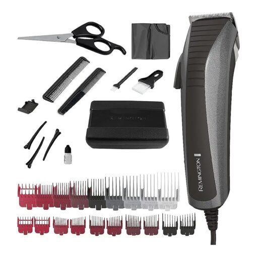 Remington ( r ) Easy Fade Haircut Kit, Hair Clippers for Men, Tapered and Standard Fixed Combs, Travel Case Included, Black