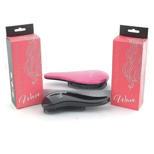 G.B.S Wave Detangling Brush- For Curly, Thick, Natural, Straight, Fine, Wet or Dry Hair No Pain Detangle Hair Comb for Women, Men or Kids No Pain Tangle Free Hair Brush Pack of 2 ( 1 Black, 1 Pink )