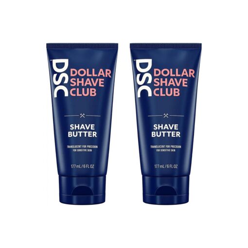 Dollar Shave Club Butter, For Sensitive Skin, A Translucent Shaving Cream & Gel Alternative, Designed Gentle Glide, Helps To Fight Razor Bumps and Ingrown Hairs ( Pack of 2 ), Blue