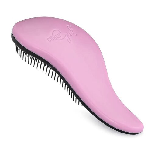 Curly Girl Breeze Thru Detangling Brush | Hair Detangler Hairbrush for Adults & Kids | Gets Rid of Tangles & Knots in Natural, Curly, Straight, Wet or Dry Hair ( Pink )