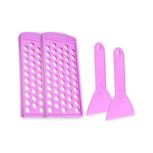 Lip Balm Filling Tray and Spatula ( 2 Sets ) - Fast and Easy To Use - Just Pour & Spread - Instantly Fills 50 Lip Balm Containers ( sold separately ) - Make Your Own Natural Lip Balm Chapsticks at Home