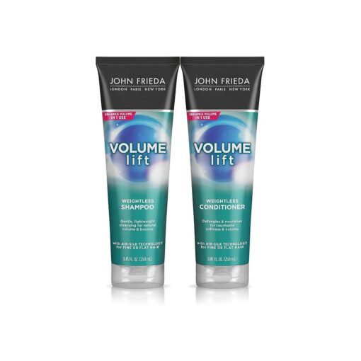 John Frieda Volume Lift Lightweight Shampoo and Conditioner Set for Natural Fullness, Volumizing Shampoo and Conditioner for Fine or Flat Hair, Safe for Color-Treated Hair, 8.45 Ounces