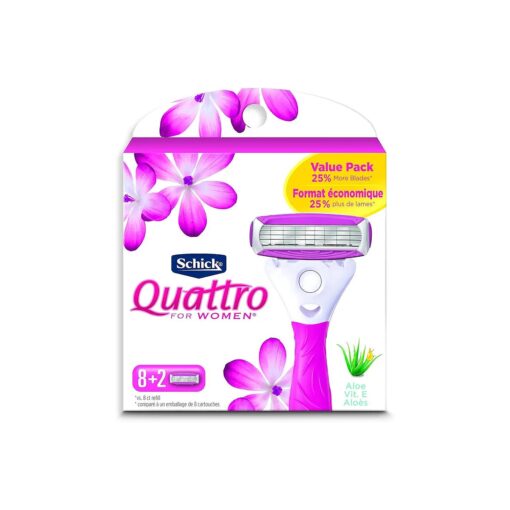 Schick Quattro Womens Ultra Smooth Razor Blade Refills for Women Value Pack, 10 Count