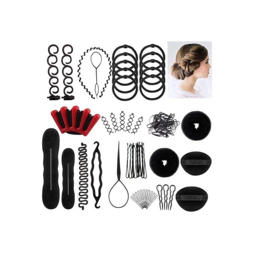 Winkeyes Hair Styling Set, Hair Design Styling Tools Accessories DIY Hair Accessories Hair Modelling Tool Kit Hairdresser Kit Set Magic Simple Fast Spiral Hair Braid Hair Braiding Tool