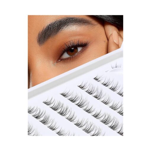 Individual Lashes Cluster Natural Mink Cluster Lash Extensions Small Lashes Wispy 3/4 False Eyelashes DIY Lash Extension at Home 7 Pairs KS20