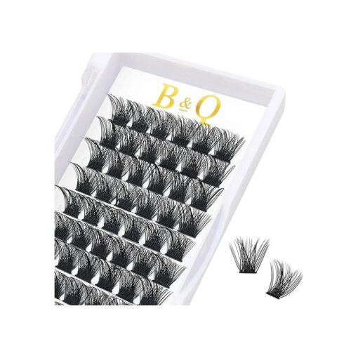 Lash Clusters B02 D Curl 14mm DIY Eyelash Extensions C D Curl B & Q LASH Mega Volume Individual Lashes Eyelash Clusters Extensions Individual Lashes Cluster DIY at Home 72 Clusters Lashes ( NM-D-14mm )