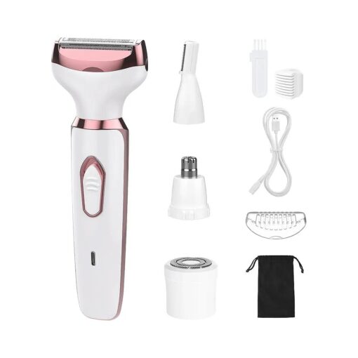 SEABIRD Electric Razors for Women, 4 in 1 Electric Women Shaver, Hair Removal Epilators for Leg Face Arm Bikini Armpit Pubic Hair, Cordless Rechargeable Portable Women 's Bikini Trimmers, White