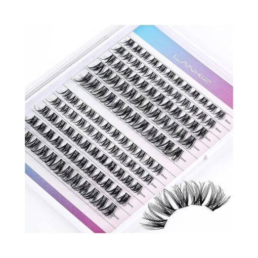 LANKIZ DIY lash Extensions Wispy, Lash Clusters Individual Lash Extensions,168 Clusters C+ D Mix Curl, Soft & Lightweight 10-16mm Mix Resuale Wide Band+Mix Style Cluster Lashes ( Classic C/D )