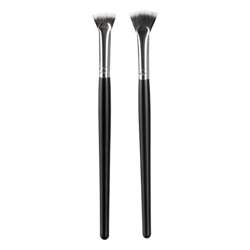 Fan Mascara Brushes Eyelash Eyebrow Brush Makeup Brush Eye Lashes Makeup Tools Eyelash Brush Eyebrow Brush Eye Shadow Brush,2Pcs ( Wooden Handle )