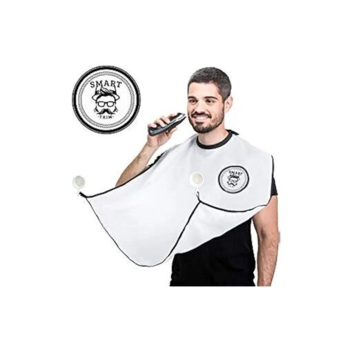 Beard Catcher for Shaving - Non-Stick Material Beard Apron for Men - Beard Hair Catcher for Easy Clean Up & Clog-Free Drain - Easy to Install Beard Cape - Includes Suction Cups & Travel Bag