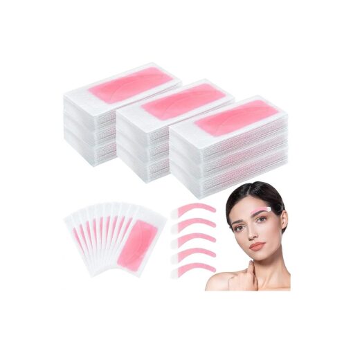 Eyebrows Wax Strips Face Eyebrow Shaper Wax Strips Cold Waxing Strip for Eyebrow Ready to Use Facial Hair Removal Strips for Women Home and Traveling, Double Side ( 24 Pairs )