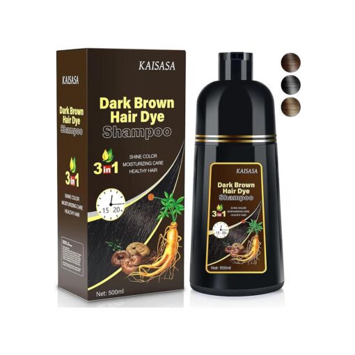 Hair Color Dye Shampoo Dark Brown Instant and Easy 3-in-1 Hair Dye for Men and Women Herbal Formula with Ammonia-free Ingredients - Lasts up to 30 Days - 16.90 oz