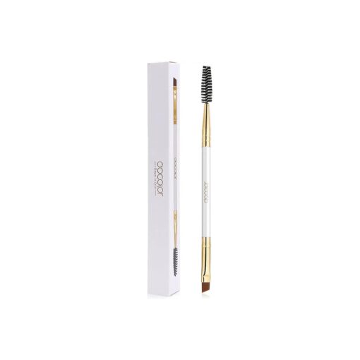 Docolor Eyebrow Brush Duo Eyebrow Spoolie Professional Angled Eye Brow Brush Perfect for Lining and Shaping Brows, Spoolie for Brows or Lashes White