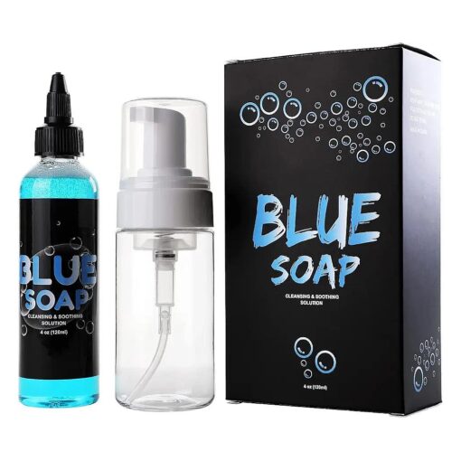 STIGMA Tattoo Blue Soap 4OZ with Foaming Bottle 100ml Cleaning Soothing Healing Solution Highly Concentrated Tattoo Soap TS301-4OZ-3A