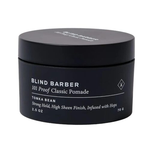 Blind Barber 101 Proof Classic Hair Pomade for Men - Malleable Water Based Pomade, Strong Hold & High Shine - Easy to Use Mens Hair Product for Everyday Styling - ( 2.5 Oz )