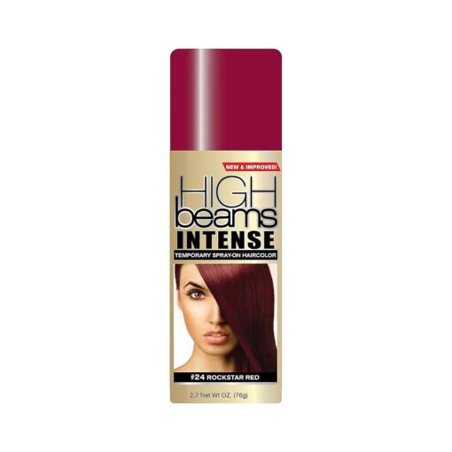 Beams Intense Spray-On Hair Color -Rockstar Red - 2.7 Oz - Add Temporary Color Highlight to Your Hair Instantly - Great for Streaking, Tipping or Frosting - Washes out Easily