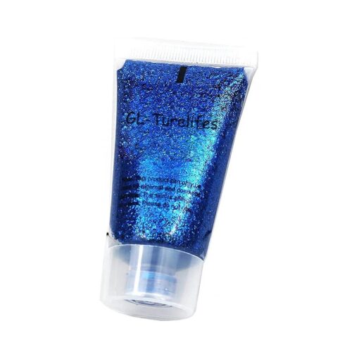 GL-Turelifes 30ml Sequins Chunky Glitter Liquid Eyeshadow Glitter Body Gel Festival Glitter Cosmetic Face Hair Nails Makeup Long Lasting Sparkling Easy to Apply, Easy to Remove ( # 05 Peacock Blue )