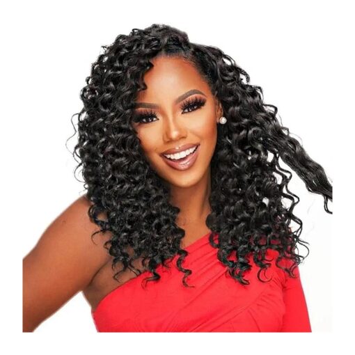 Ameli GoGo Curl Crochet Braids Ocean Wave Crochet Hair Water Wave Crochet Hair 14inch Deep Wave Crochet Hair Synthetic Curly Crochet Hair Extensions 7packs 1B