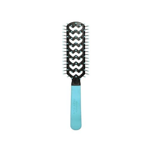 Cricket Static Free Fast Flo Color Vent Hair Brush for Blow Drying, Styling and Detangling for Long Short Thick Thin Curly Straight Wavy All Hair Types, Happy Hair ( Light Blue )