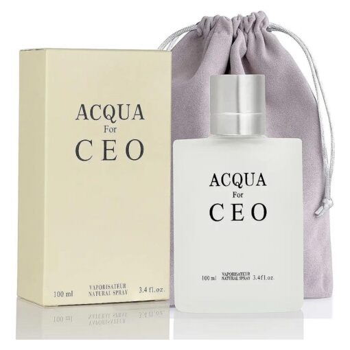 NovoGlow AQUA FOR CEO, Eau de Toilette Spray Perfume, Fragrance For Men- Daywear, Casual Daily Cologne Set with Deluxe Suede Pouch- 3.4 Oz Bottle- Ideal EDT Beauty Gift for Birthday, Anniversary