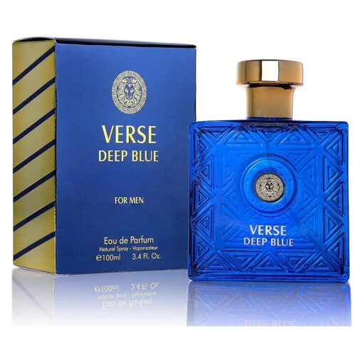 NovoGlow Verse Deep Blue, Eau de Parfum Spray Perfume, Fragrance For Men- Daywear, Casual Daily Cologne 3.4 Oz Bottle- Ideal EDP Beauty Gift for Birthday, Anniversary