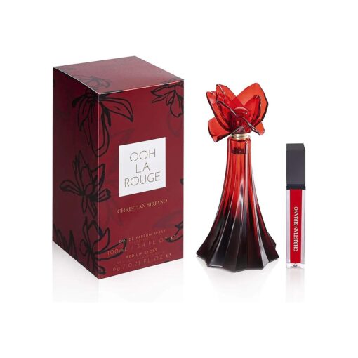 Christian Siriano Ooh La Rouge Women 's Eau de Parfum Spray, 3.4 Ounces + Lip Gloss 0.21 oz