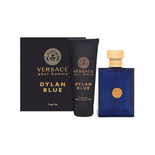 Versace Dylan Blue 2 Piece Gift Set For Men ( 3.4 Eau Di Toilette Spray/3.4 Eau Di Perfume Spray Bath & Shower Gel )