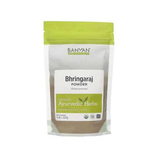 Banyan Botanicals Bhringaraj Powder ( Eclipta alba ) - Organic Herbal Powder for Beautiful Hair - For a Calm Mind and Healthy Hair, Nails, Bones, and Teeth * - 1/2 lb, - Non-GMO FFL Vegan