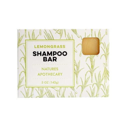 Nature 's Apothecary Lemongrass Shampoo Bar - All-Natural, Handmade in USA - Eco-Friendly, Vegan - Sulfate-Free - All Hair Types - 5 oz .