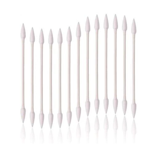 800pcs Cotton Swabs, Double Tipped Cotton Buds with Paper Stick, 4 Packs of 200 Pieces, Pointed Shape