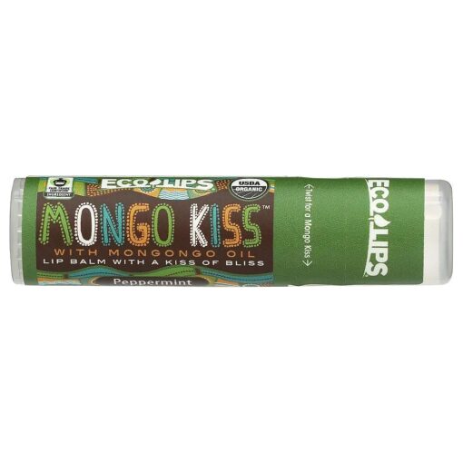 Eco Lips Organic Mongo Kiss Peppermint Lip Balm, USDA Certified Organic, 0.25 Ounce ( Pack of 15 )