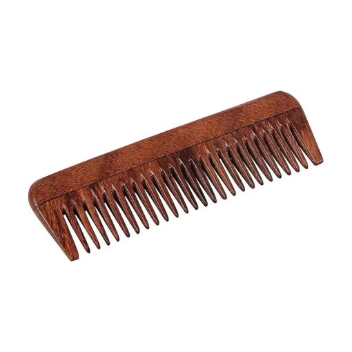 SVATV HANDCRAFTED ROSEWOOD COMB FOR DETANGLING HAIR FOR THICK, CURLY AND WAVY HAIR, NON-STATIC AND ECO-FRIENDLY WITH WIDE TOOTH FOR GROOMING HAIR COMB - ( S-5 )