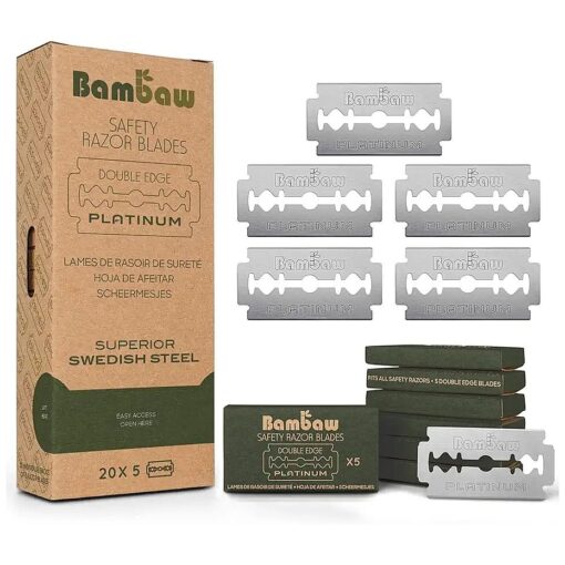 Safety Razor Blades | Swedish Steel Replacement Razor Blades | 100 Pack - 18 to 24 months supply | Bambaw