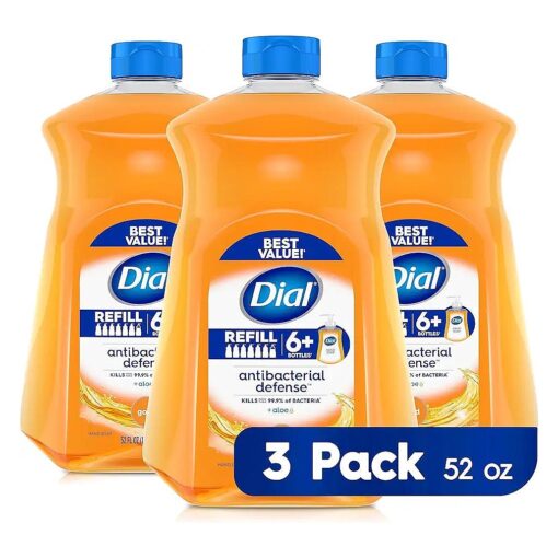 Dial Antibacterial Liquid Hand Soap Refill, Gold, 52 fl oz Pack of 3