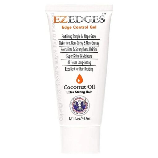 EZEDGES EDGE CONTROL GEL Extra Strong Hold ( Coconut Oil ), 1.41 oz .