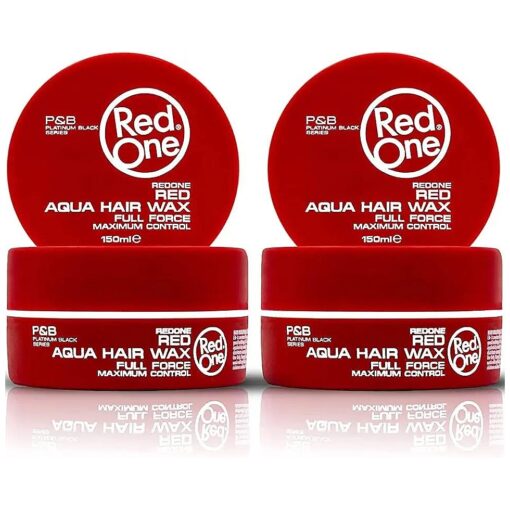 4 X Red One Maximum Control Red Aqua Hair Wax 150ml