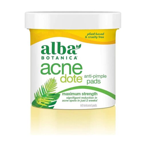 Alba Botanica AcneDote Anti-Pimple Pads, 60 Count ( Packaging May Vary )